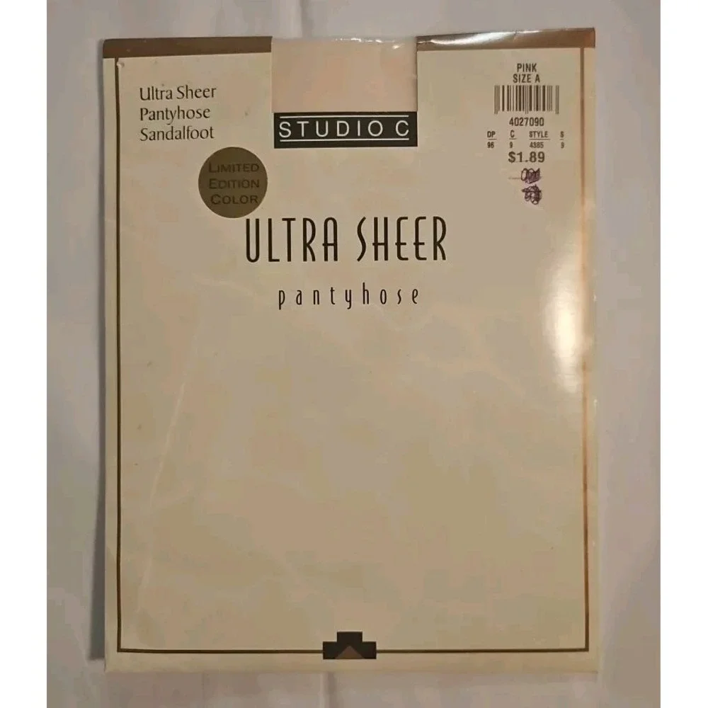 Studio C Ultra‎ Sheer Pantyhose Sandalfoot Pink Size A NEW